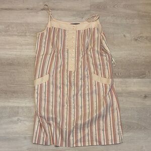 BCBGMaxAzria Cream Mini Dress with Pastel Stripes